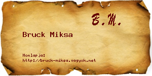 Bruck Miksa névjegykártya